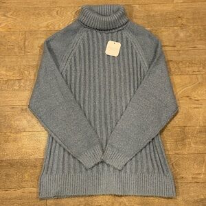 ALTAR’D STATE Blue Ribbed Knit Turtleneck Sweater